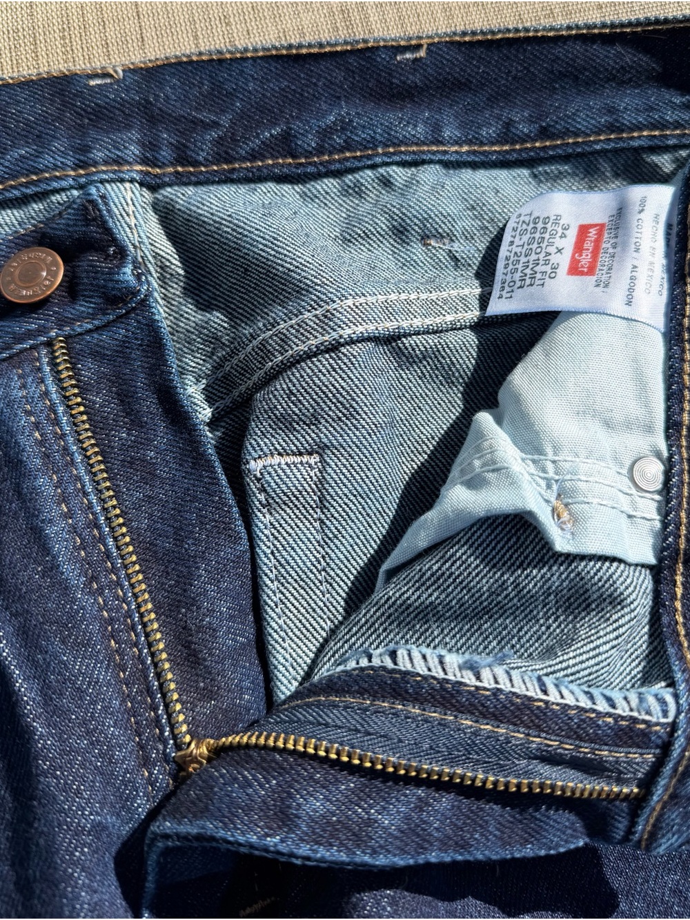 Wrangler Men’s Indigo Blue Slim Straight Jeans 34x30